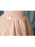 Blush Pink Tulle V Neck With Butterfly Short Flower Girl Dress